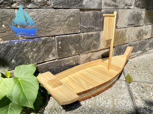Khay thuyền gỗ sushi sashimi 55cm 1 cột trang trí thực phẩm