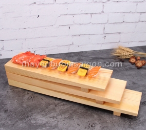Thớt gỗ 30x9cm đựng sushi sashimi, khay gỗ đựng thức ăn, khay gỗ trang trí Thực Phẩm, Bánh Ngọt, Hải Sản