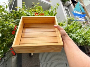 Khay gỗ sushi sashimi vuông 25cm decor món ăn nhà hàng Nhật