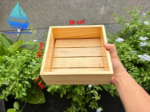 Khay gỗ vuông sushi sashimi 20cm nhà hàng Nhật
