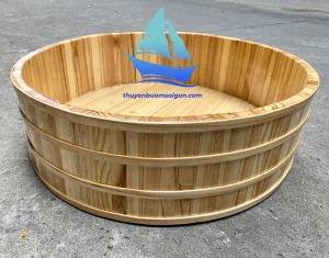 Thố gỗ tròn đánh cơm sushi 50cm