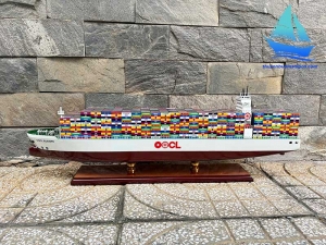 Mô Hình Tàu Container OOCL 70cm Bằng Gỗ Cao Cấp