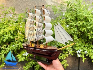 Mô hình thuyền buồm gỗ Belem 32cm | Quà tặng phong thủy