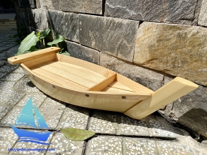 Khay thuyền gỗ sushi sashimi 53cm trang trí decor